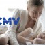 Logótipo do CMV - Centros Médicos e Reabilitação sobre fotografia de um adulto a cuidar de uma criança