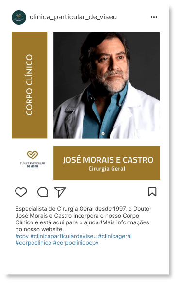 Publicação que dá a conhecer os médicos que pertencem ao corpo clínico da Clínica Particular de Viseu, neste caso o médico José Morais e Castro