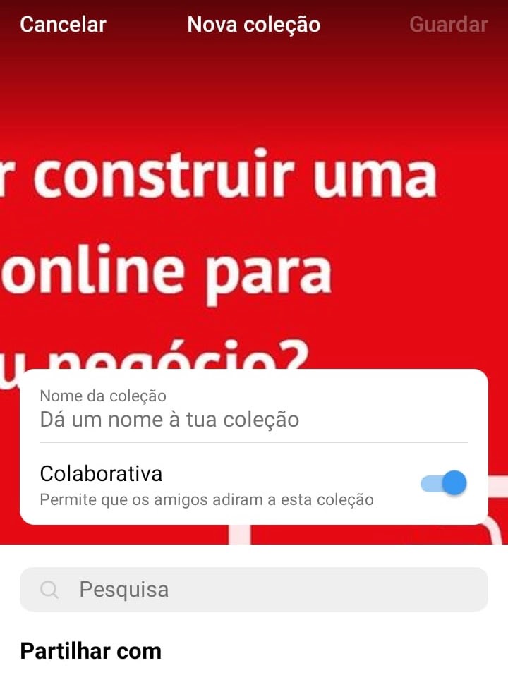 Screenshot de Coleções Colaborativas