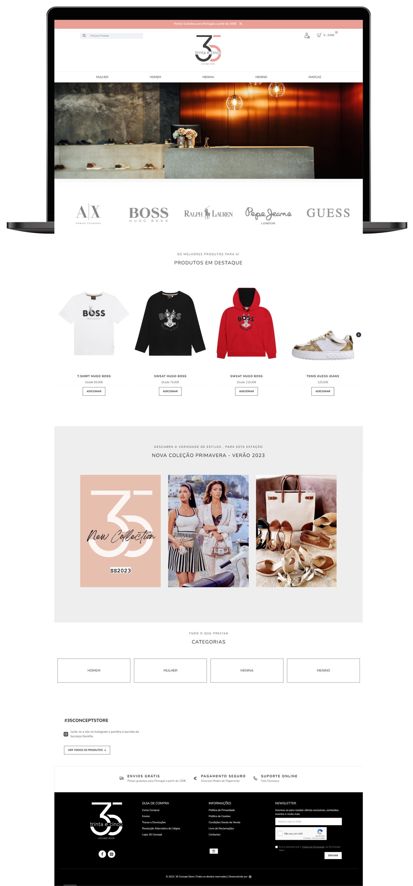 Homepage da Loja 35 Concept Store
