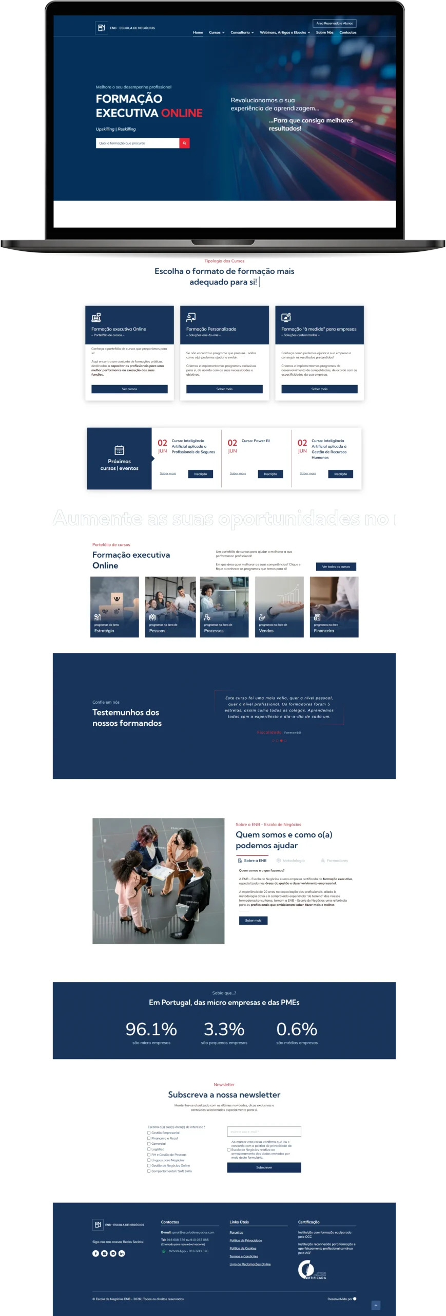 Página home desktop ENB - Escola de Negócios