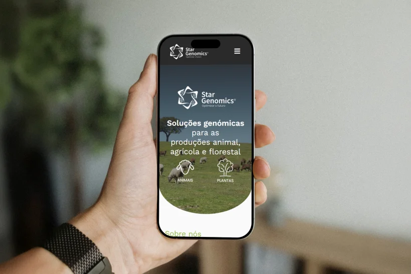 Landing page Star Genomics versão mobile