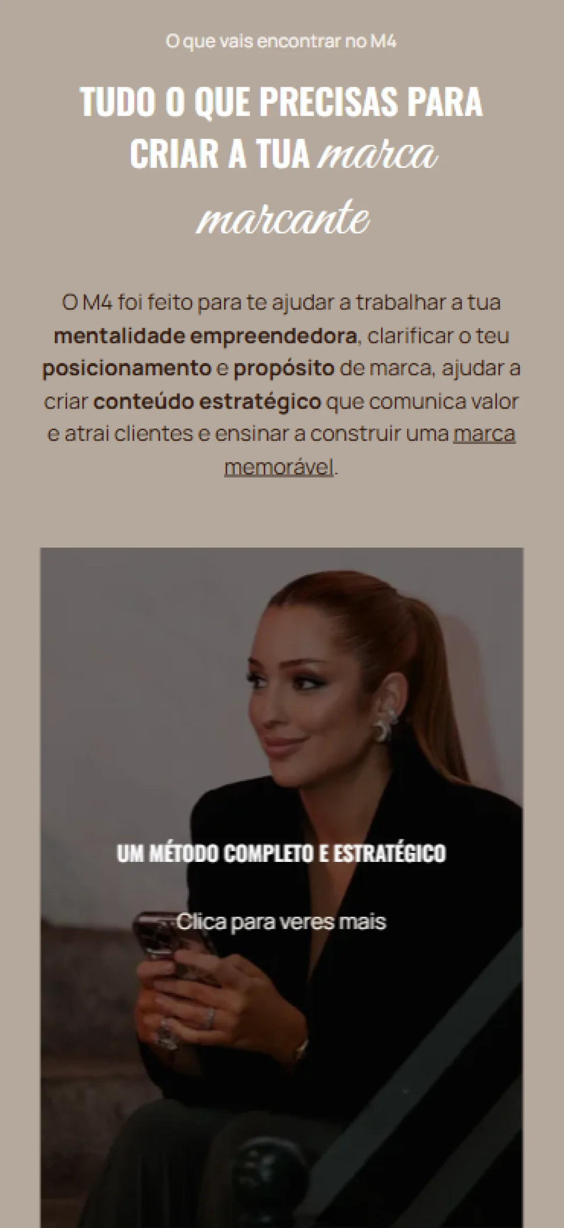 Landing page M4 – Marcas Marcantes versão mobile Landing page M4 - Marcas Marcantes versão mobile