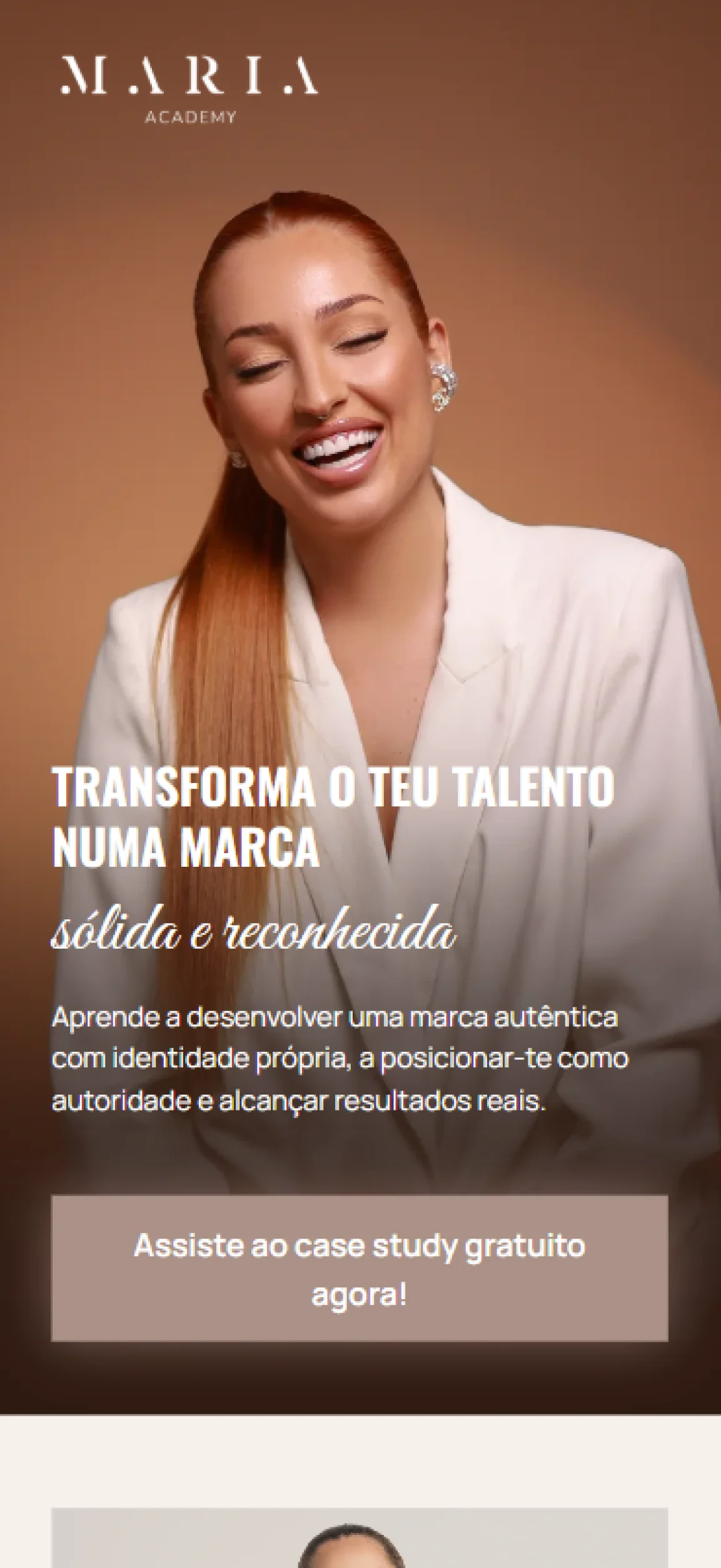 Landing page M4 – Marcas Marcantes versão mobile Landing page M4 - Marcas Marcantes versão mobile