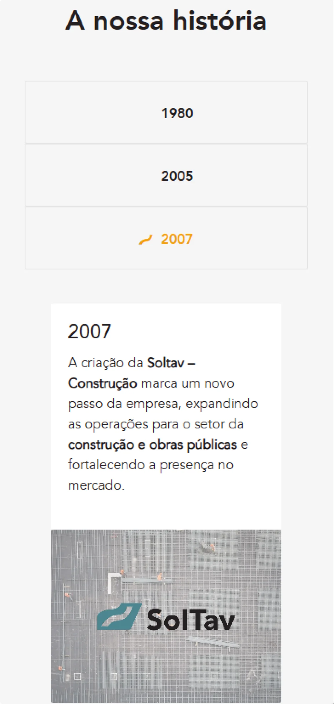 A história do Grupo Tavares versão mobile