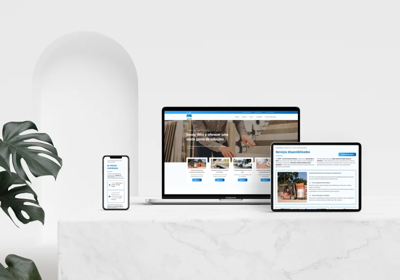 Mockup da landing page JC&M
